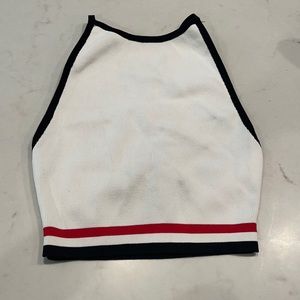 White & Black high neck bra top